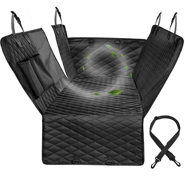 Waterproof Dog Car Seat Cover – Back Seat Protector with Mesh Window