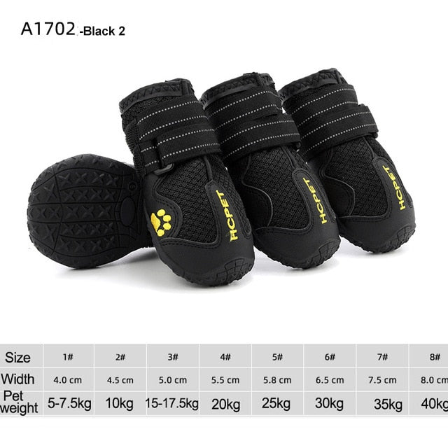 Waterproof Reflective Dog Boots – Anti-Slip with Adjustable Straps