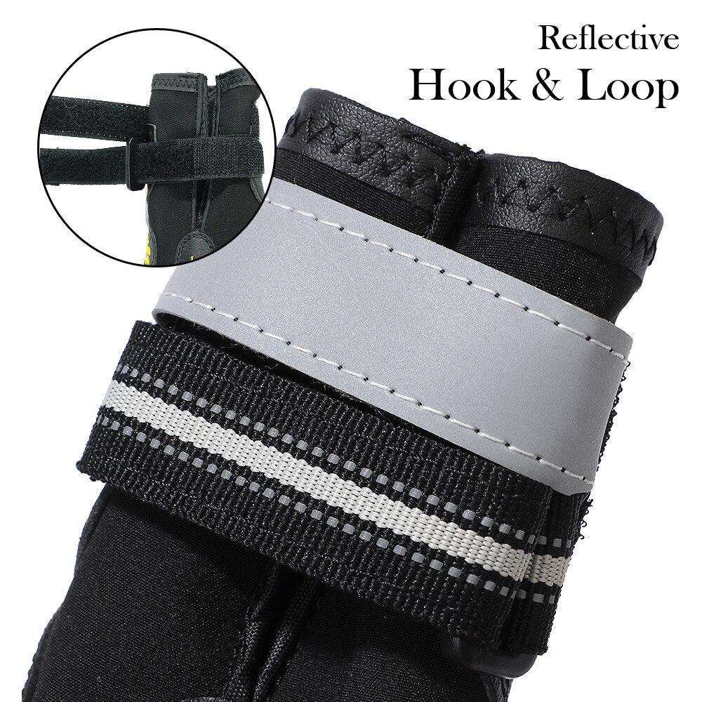 Waterproof Reflective Dog Boots – Anti-Slip with Adjustable Straps