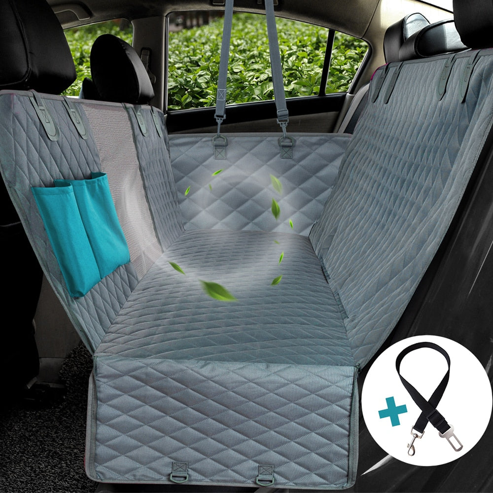 Waterproof Dog Car Seat Cover – Back Seat Protector with Mesh Window